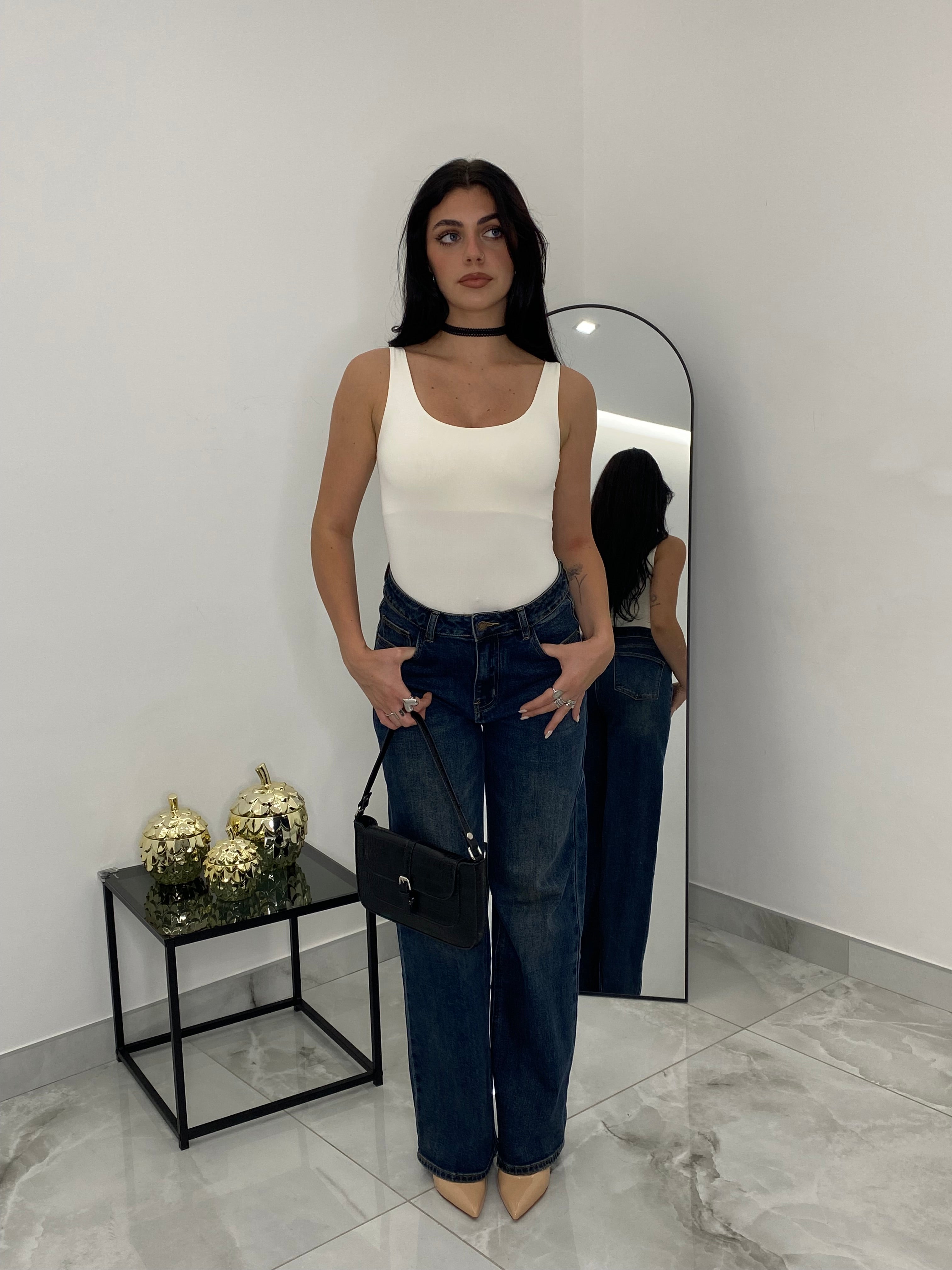 Jeans straight fit scuro