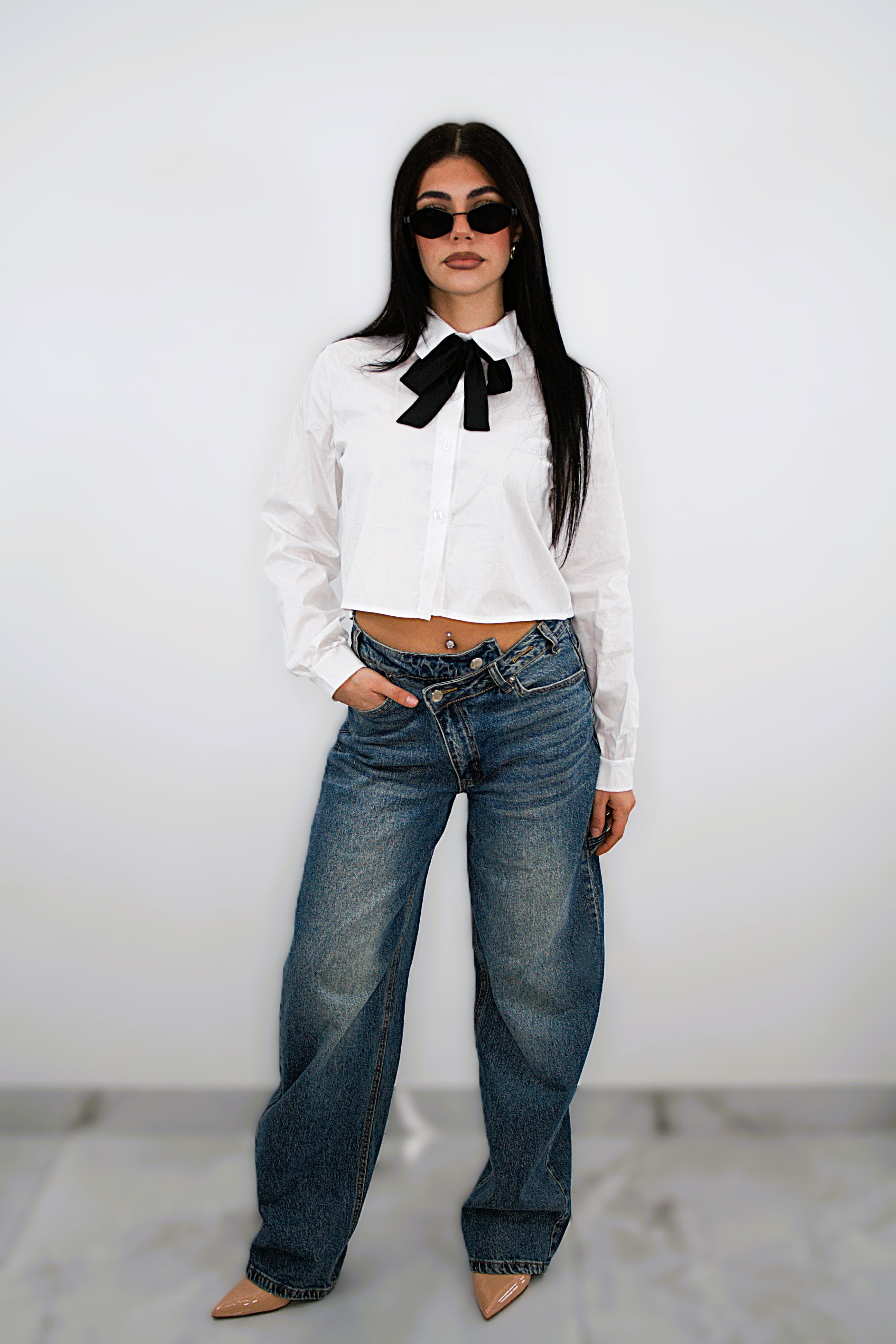 Camicia “Chery” bianca corta