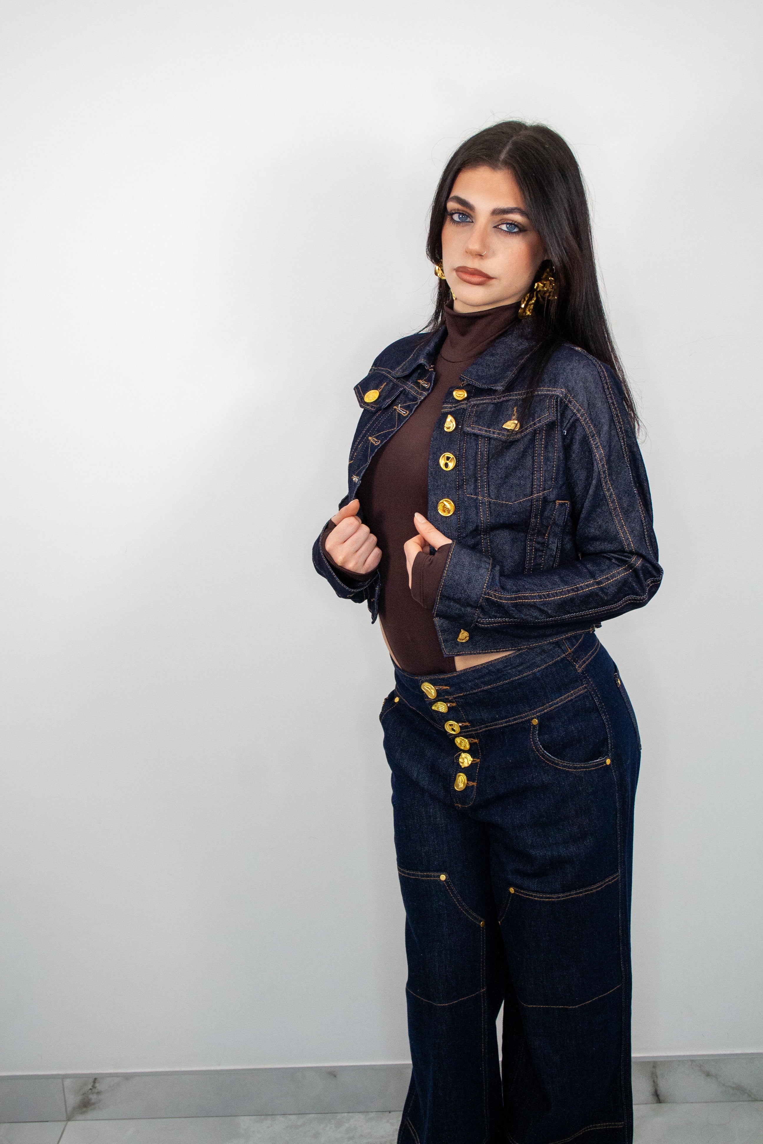 Giacca in Denim Gold-Ma Chère
