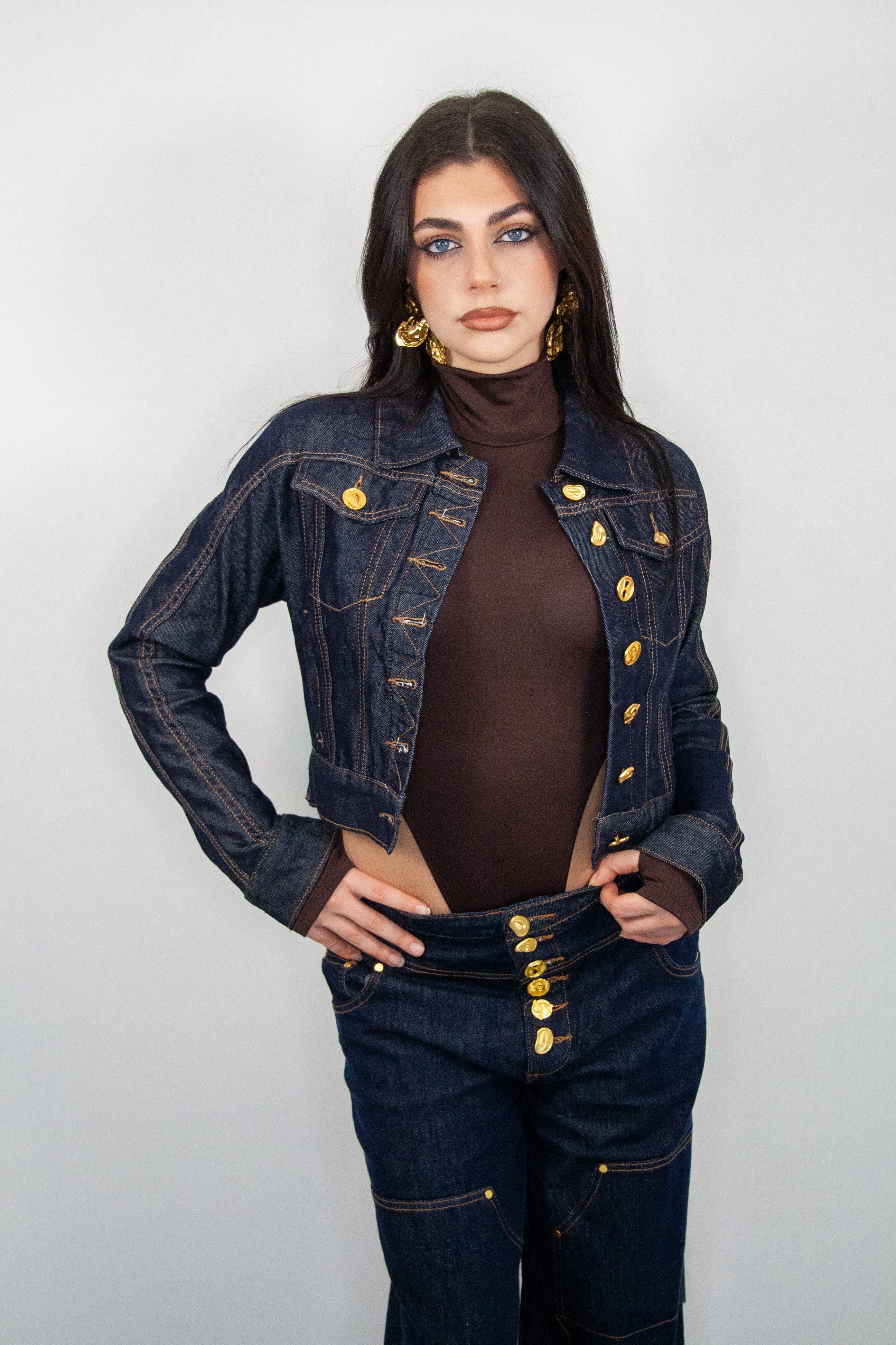 Giacca in Denim Gold-Ma Chère