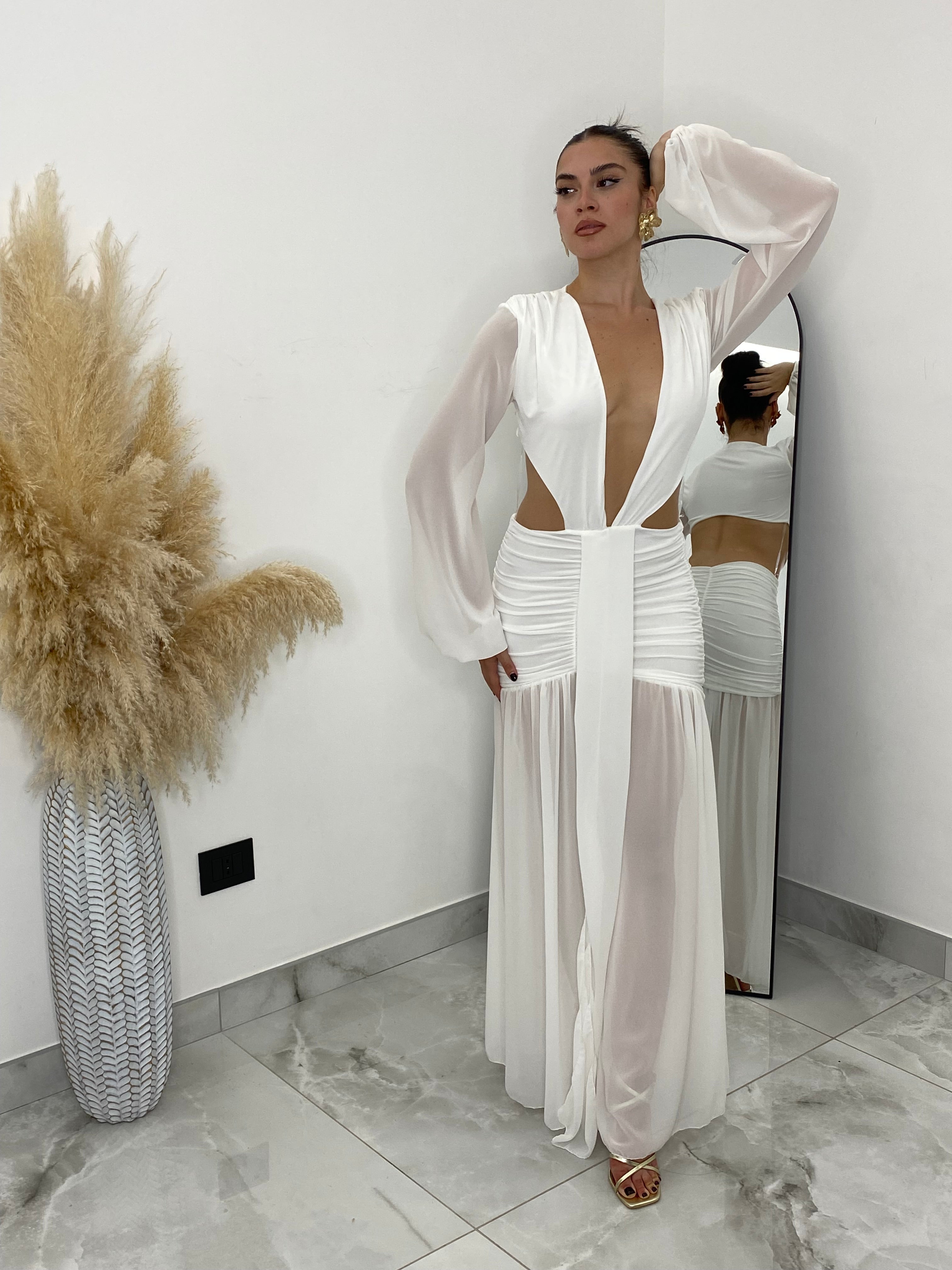 Abito bianco e nero “Cleopatra”