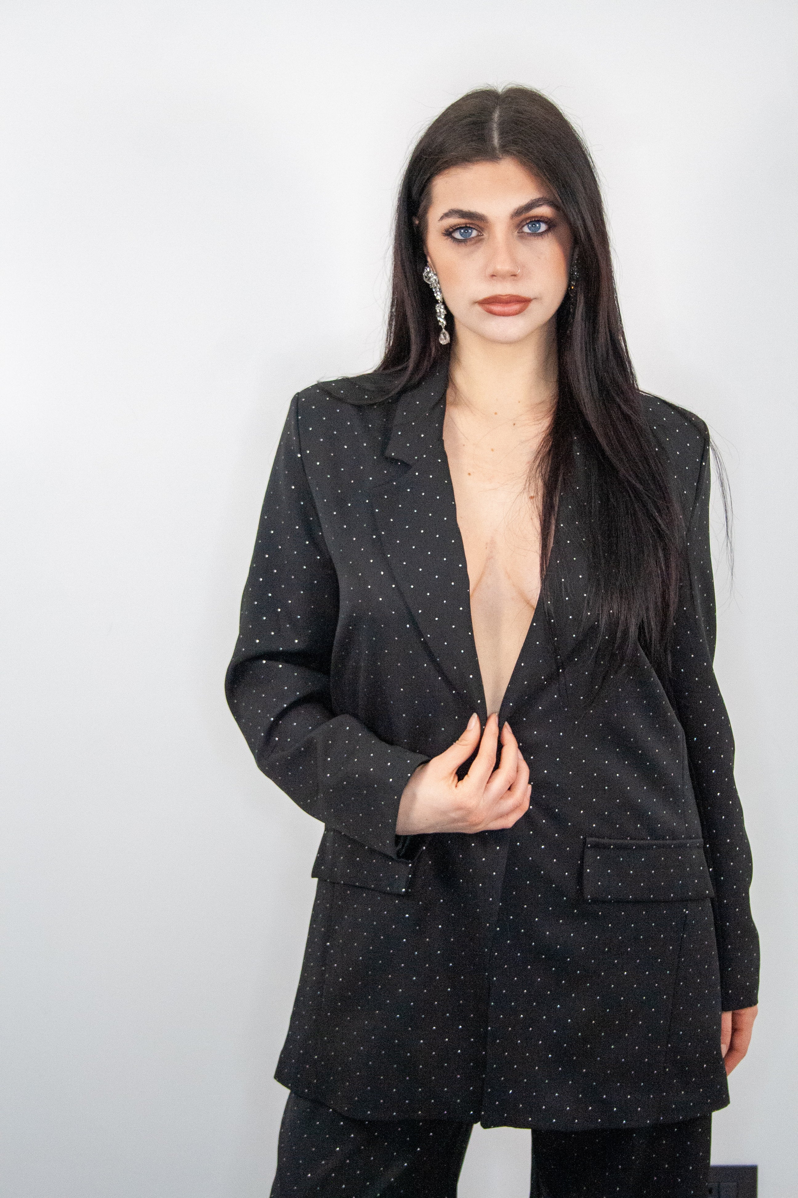 Tailleur Luce in doppio petto con punti luce - Ma Chère