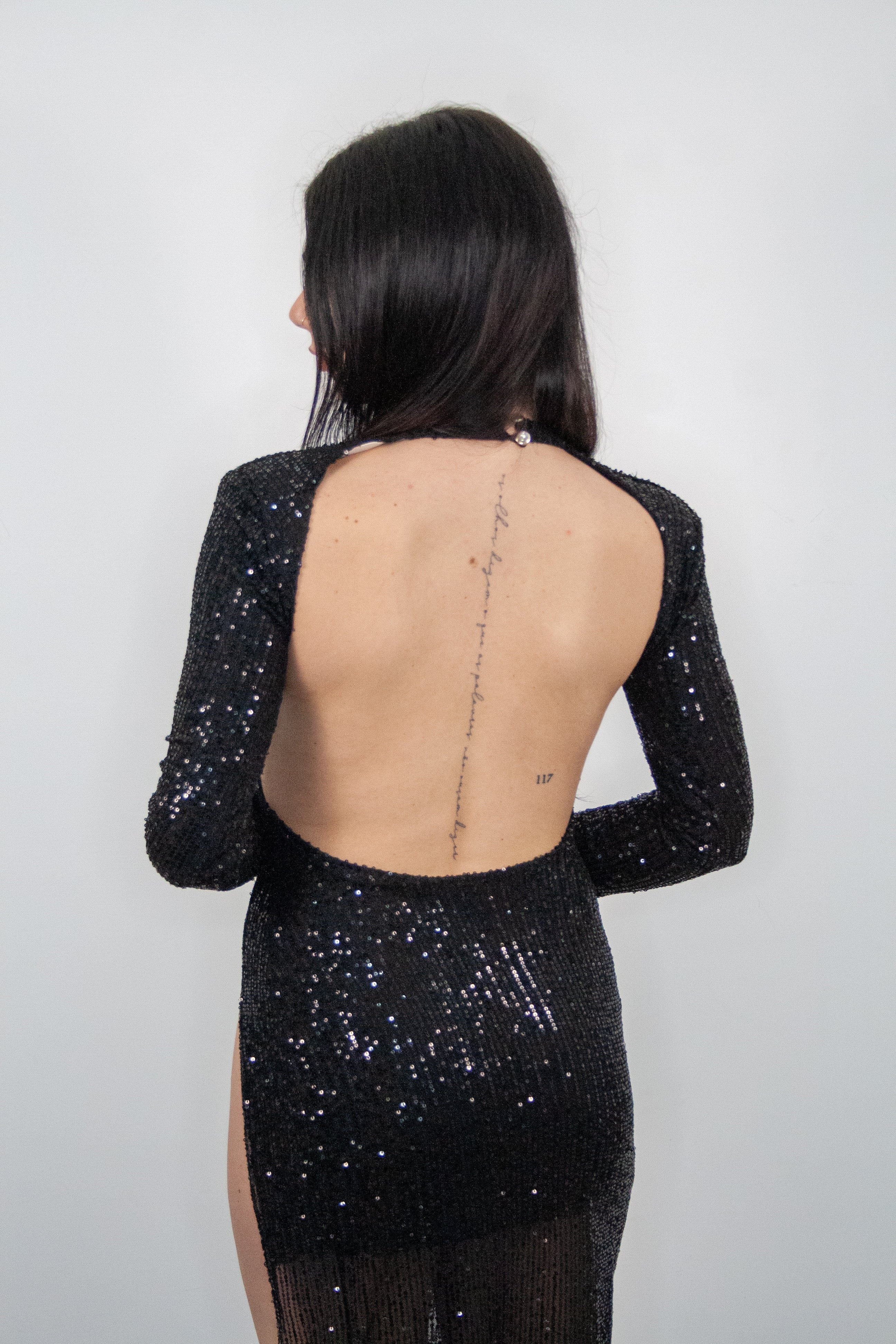 Abito Ma Chère con spacco e paillettes - Ma Chère