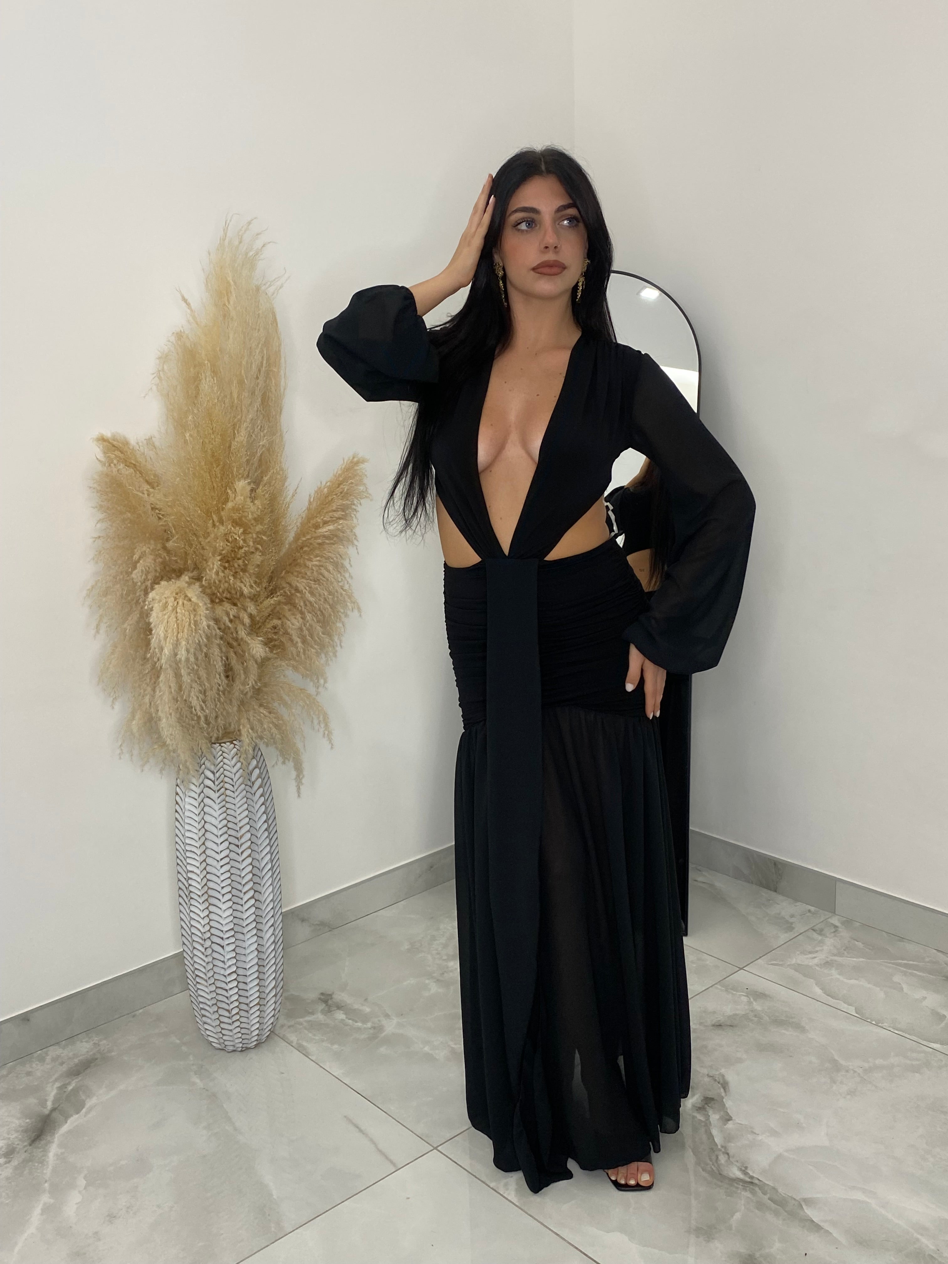 Abito bianco e nero “Cleopatra”