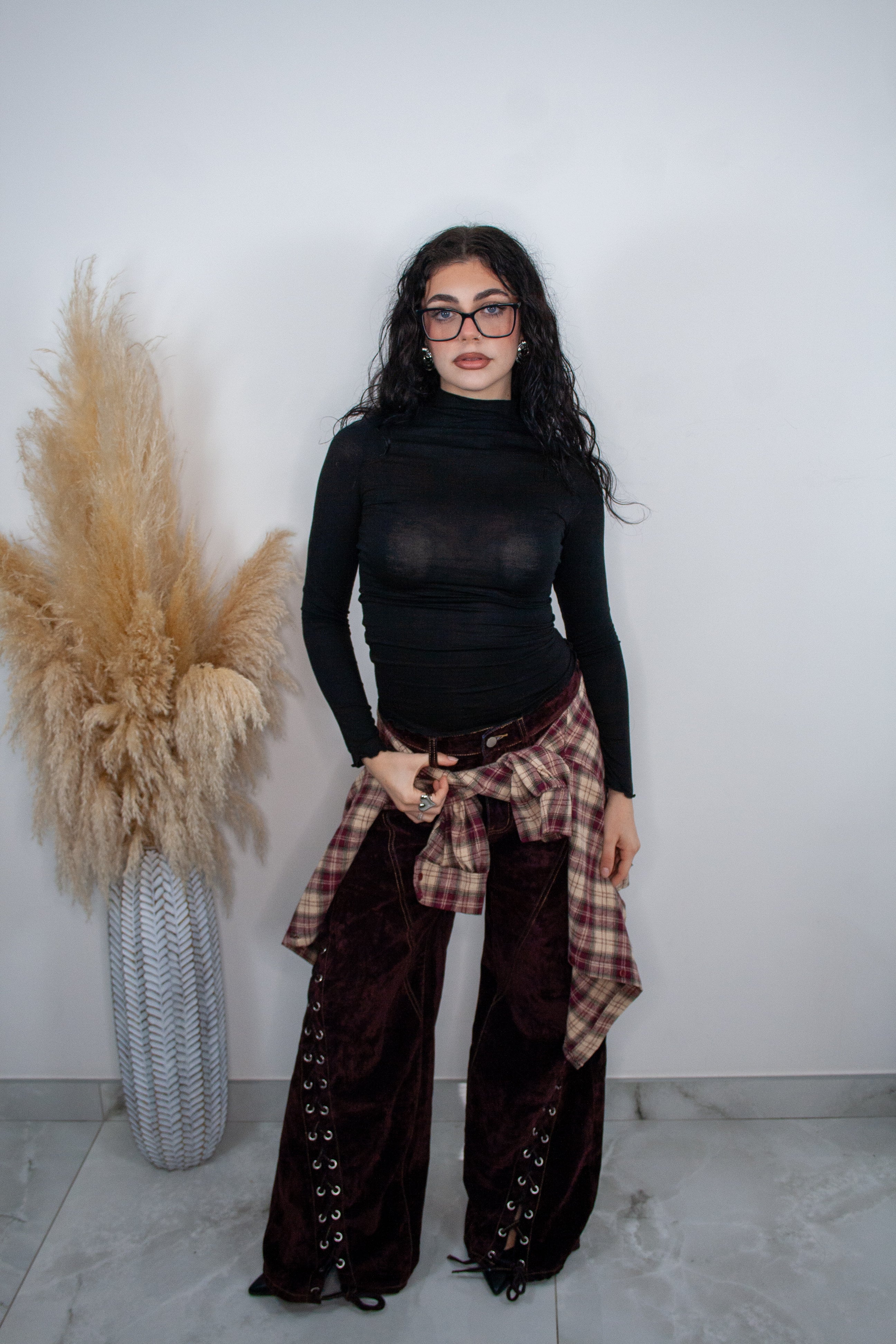 Pantalone Strings in velluto