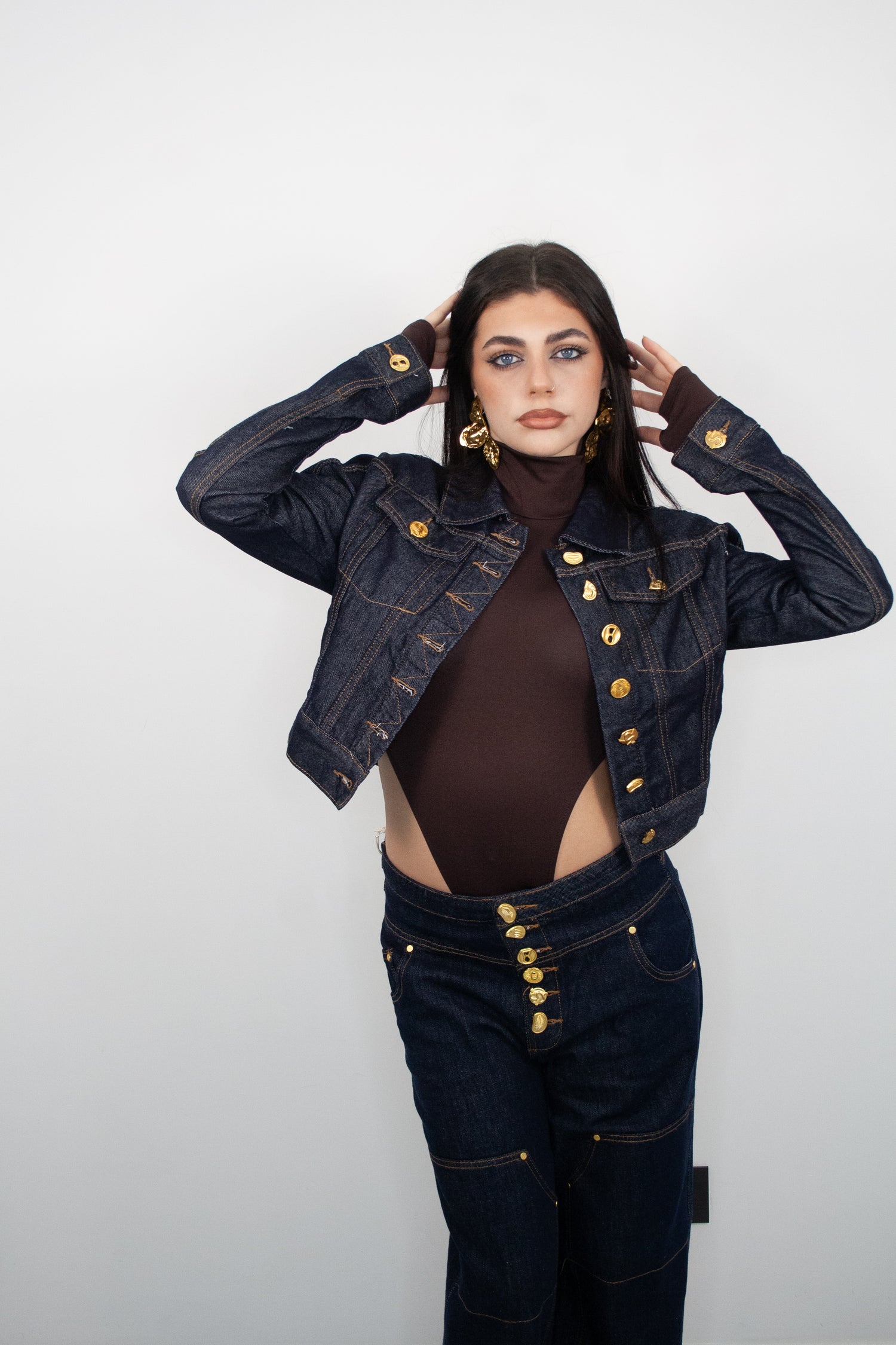 Giacca in Denim Gold-Ma Chère