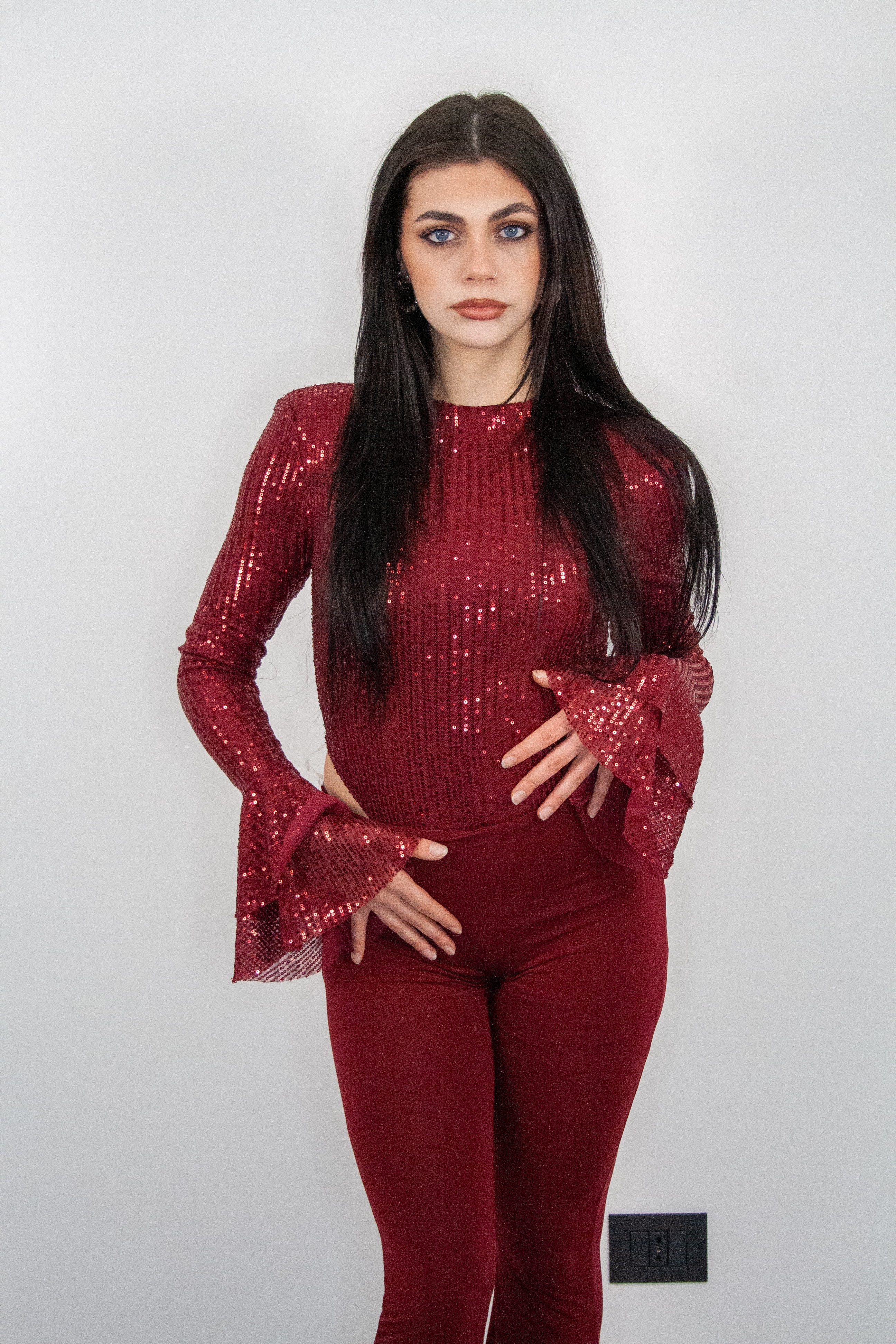 Set coordinato Mon Amur pantalone + body paillettes - Ma Chère