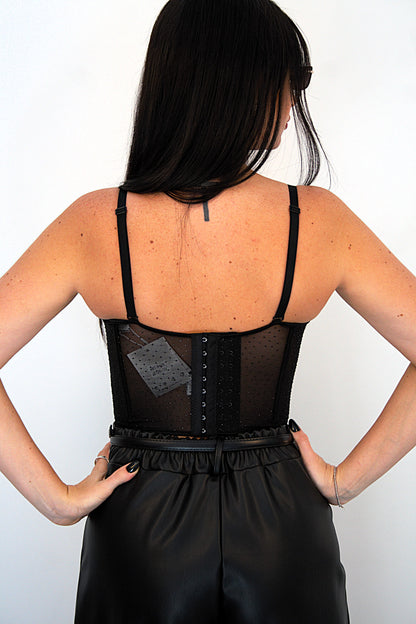 Corpetto nero steccato