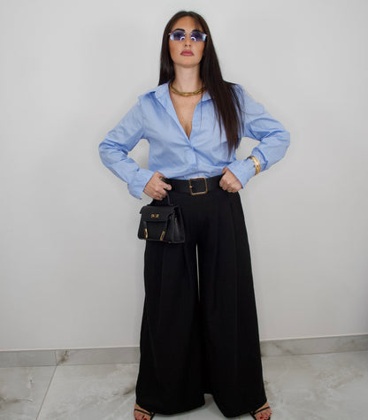 Pantaloni a palazzo con cintura