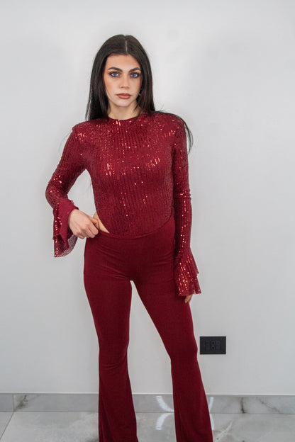 Set coordinato Mon Amur pantalone + body paillettes - Ma Chère