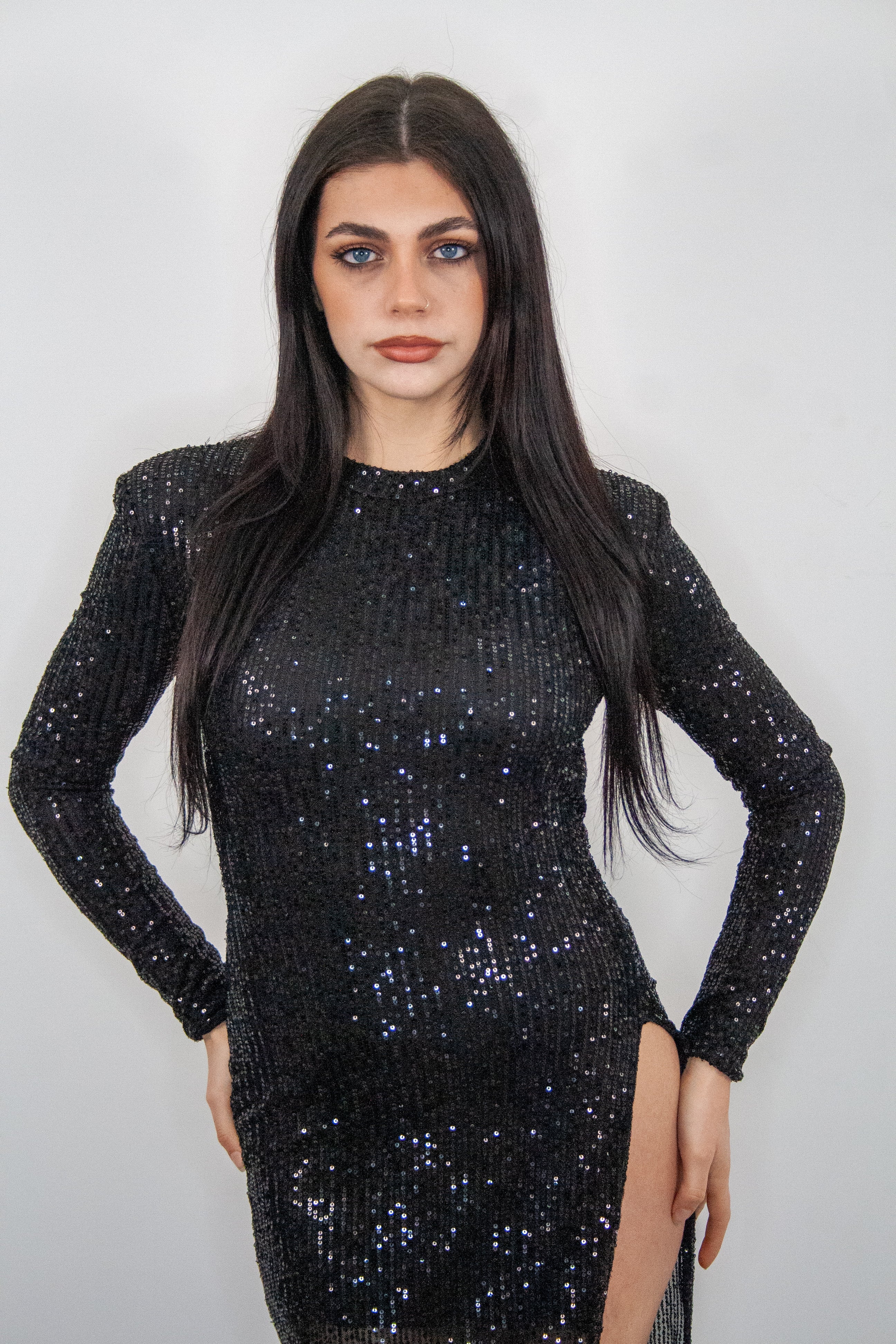 Abito Ma Chère con spacco e paillettes - Ma Chère