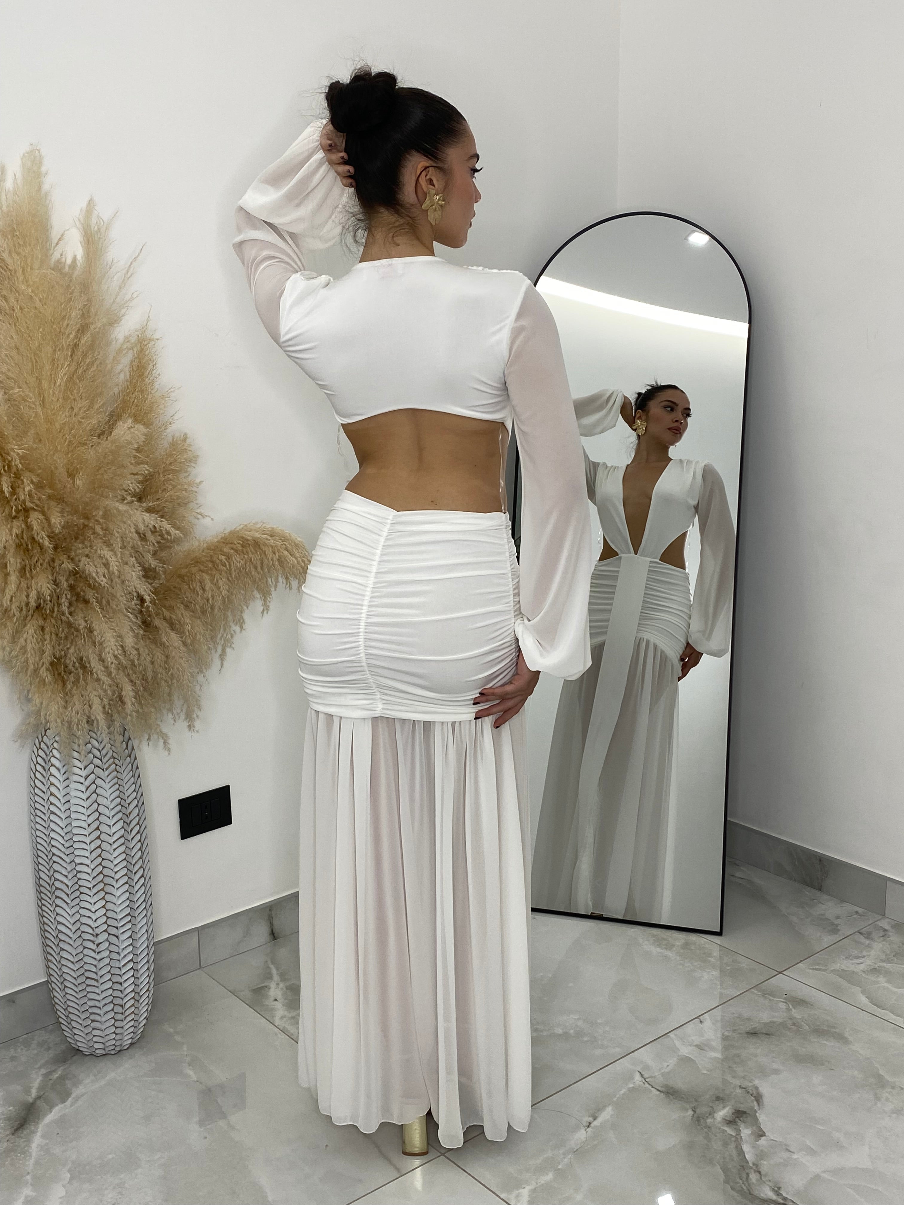 Abito bianco e nero “Cleopatra”