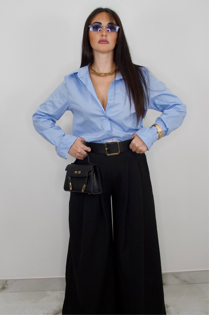 Pantaloni a palazzo con cintura