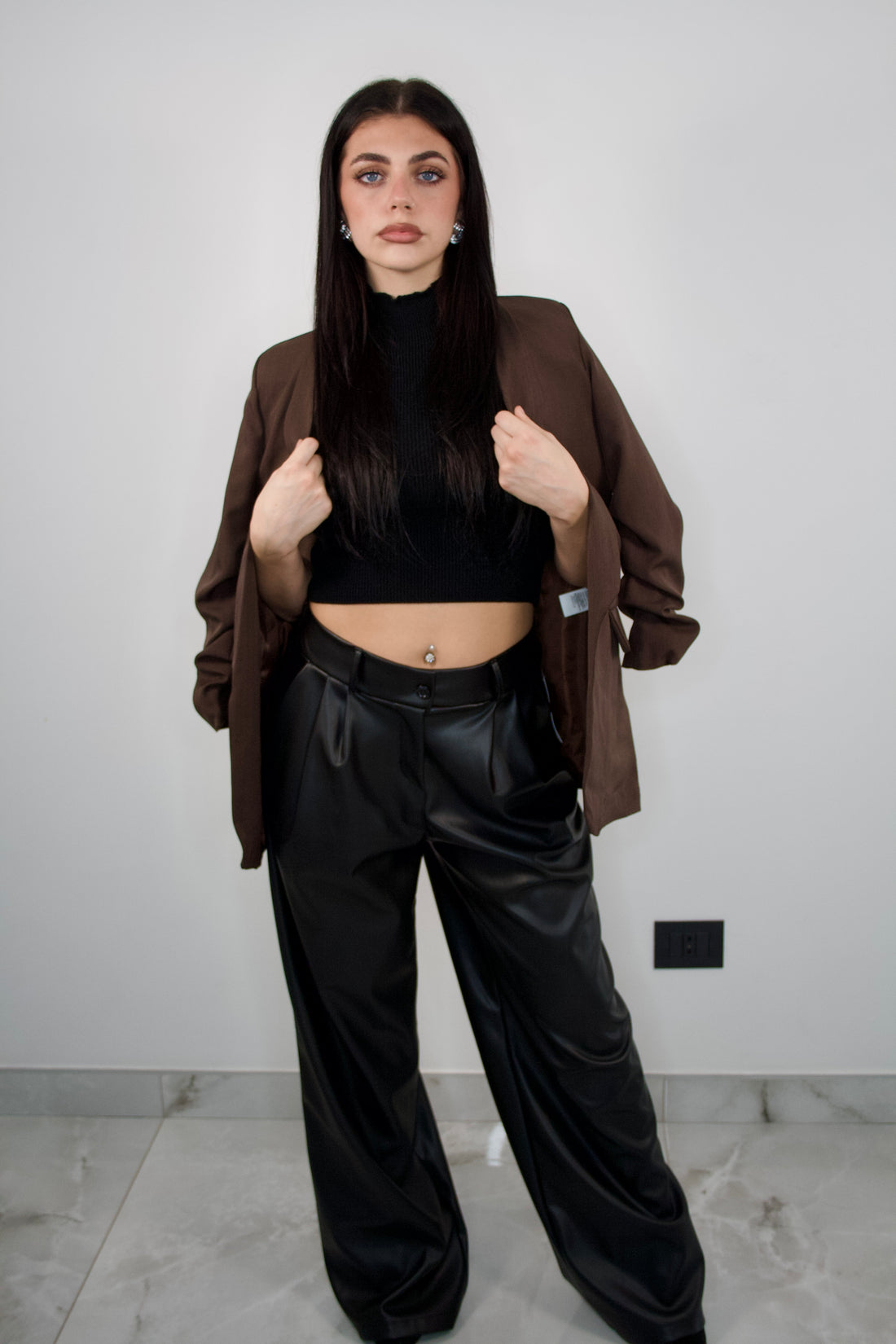 Pantalone “Iconic” in pelle nera