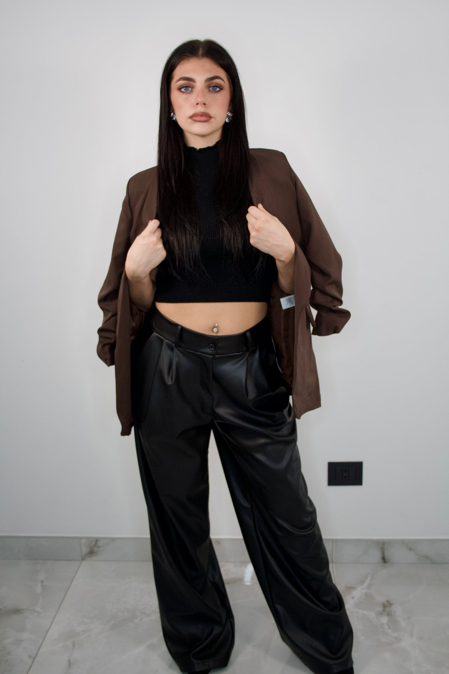 Pantalone “Iconic” in pelle nera