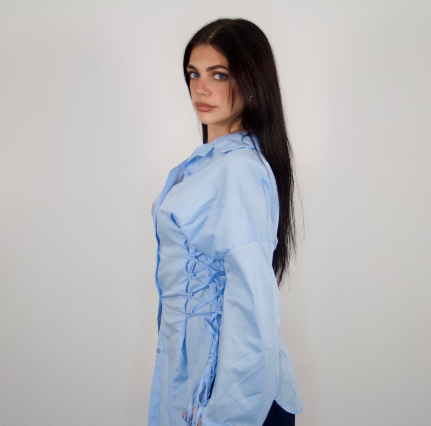 Camicia “Strings” azzurra