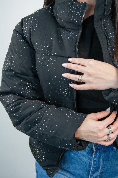 Bomber Swarovski nero