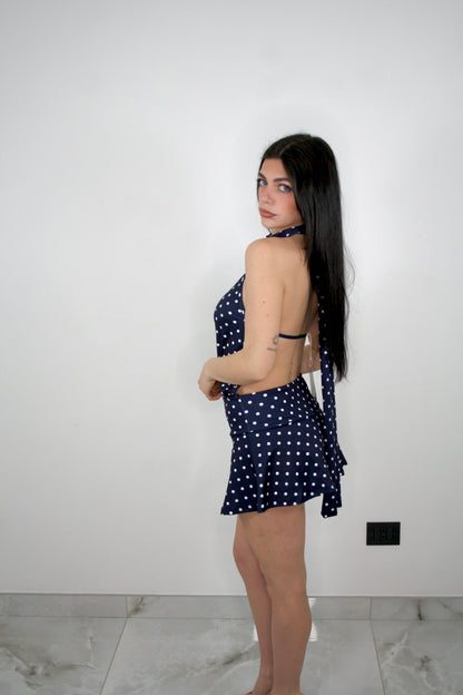 Abito corto Bijou pois con pantaloncino