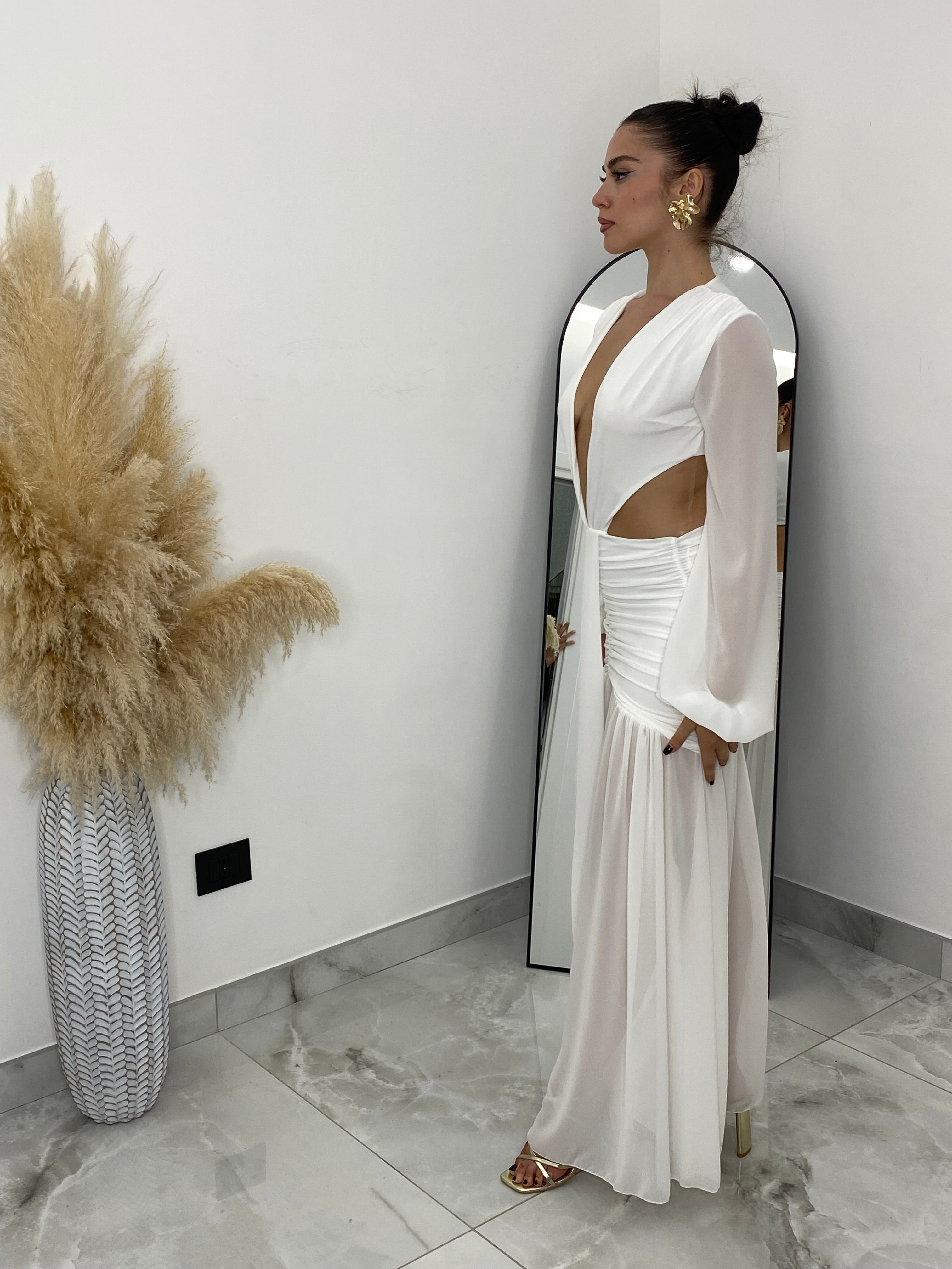 Abito bianco e nero “Cleopatra”