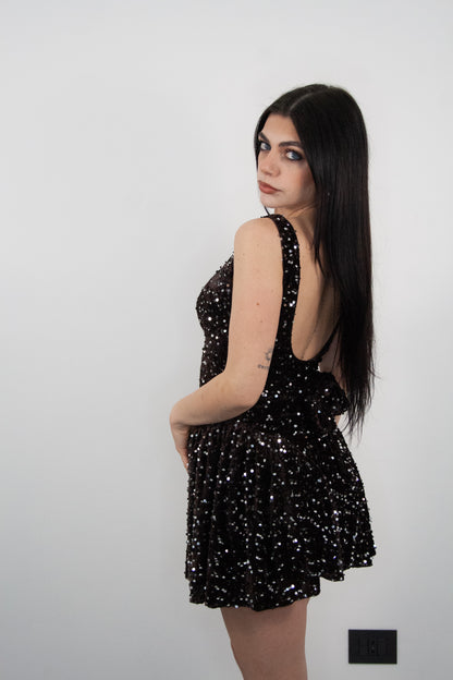 Abito corto Cindy con paillettes