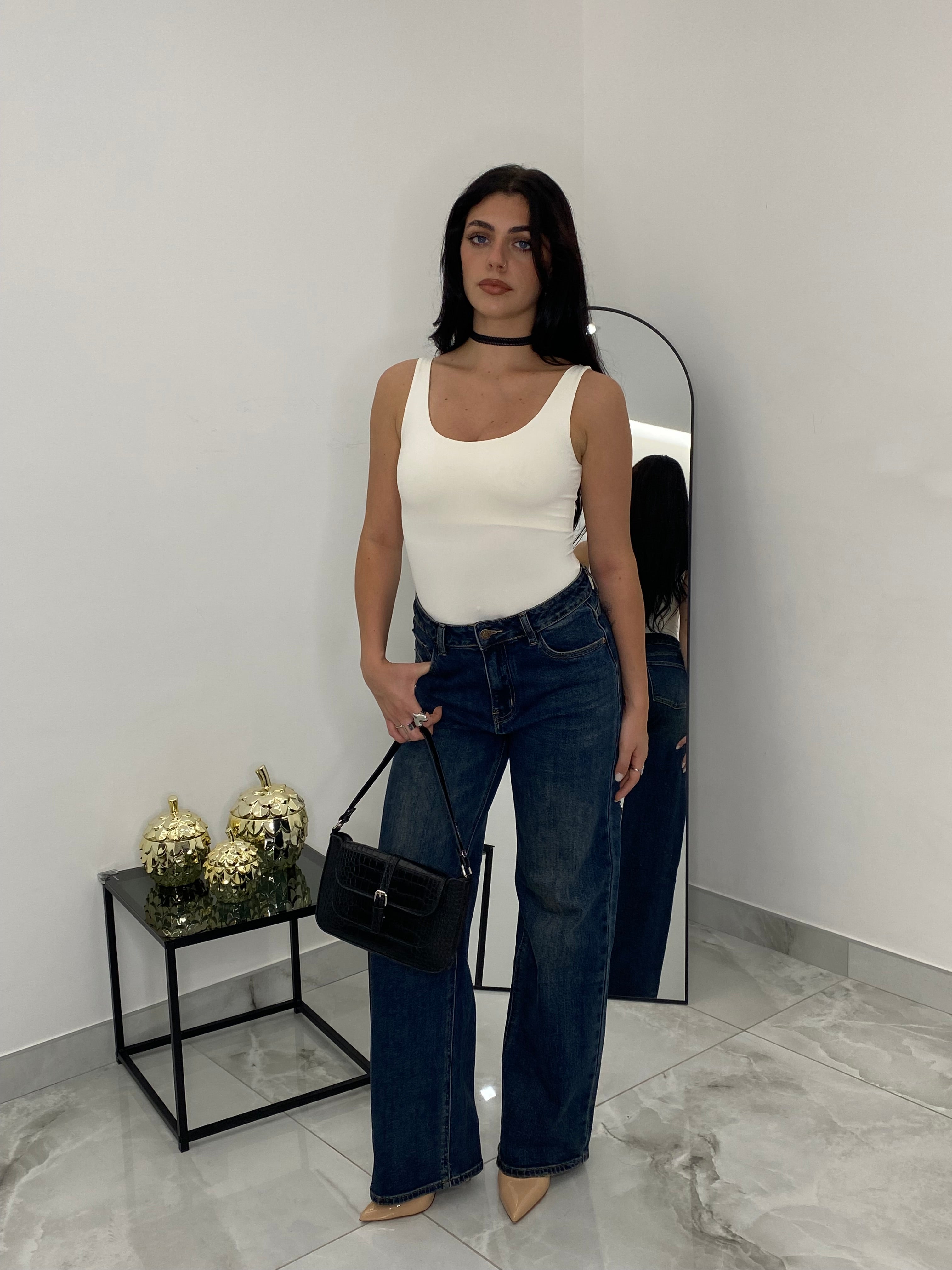 Jeans straight fit scuro