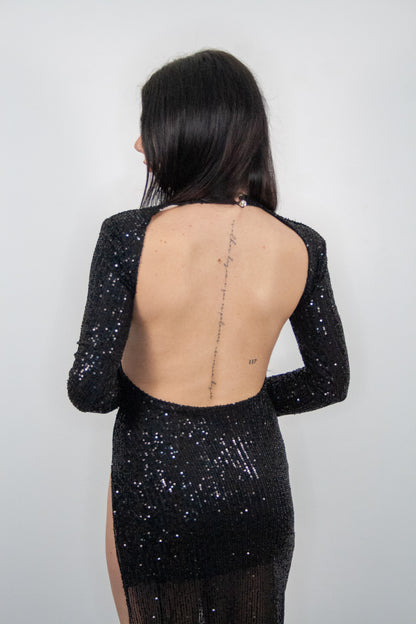 Abito Ma Chère con spacco e paillettes - Ma Chère