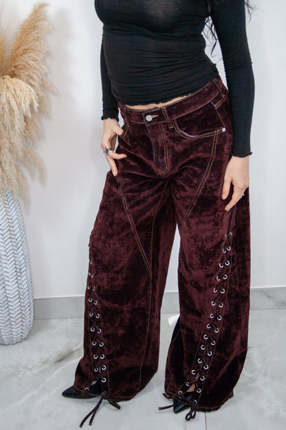 Pantalone Strings in velluto