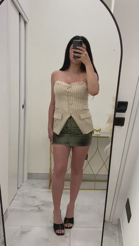 Minigonna in denim con pantaloncino interno